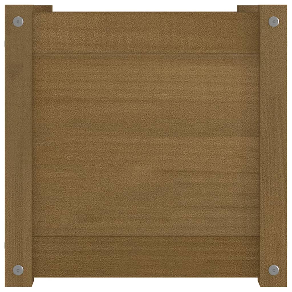 vidaXL Jardinière Bois de Pin Massif Marron Miel 40x40x40 cm
