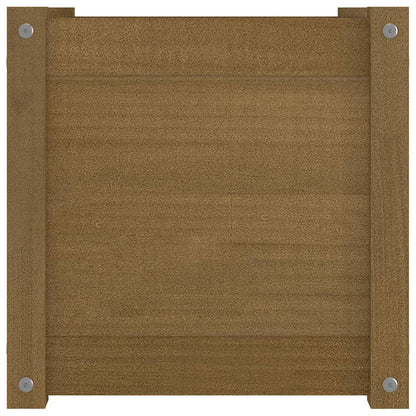 vidaXL Jardinière Bois de Pin Massif Marron Miel 40x40x40 cm