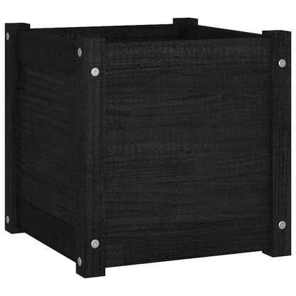 vidaXL Jardinière noire 40x40x40 cm en pin massif