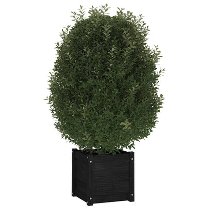 vidaXL Jardinière noire 40x40x40 cm en pin massif