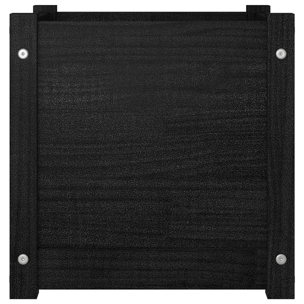 vidaXL Jardinière noire 40x40x40 cm en pin massif