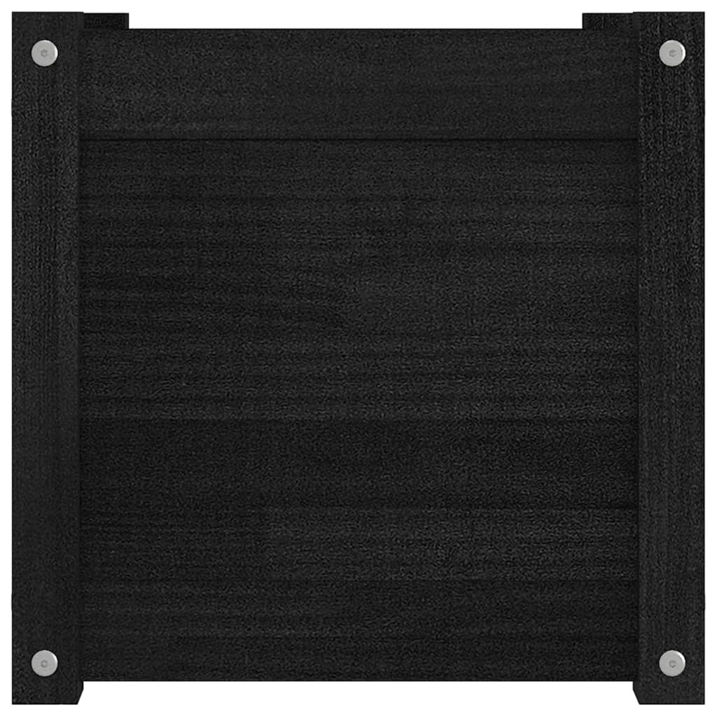 vidaXL Jardinière noire 40x40x40 cm en pin massif
