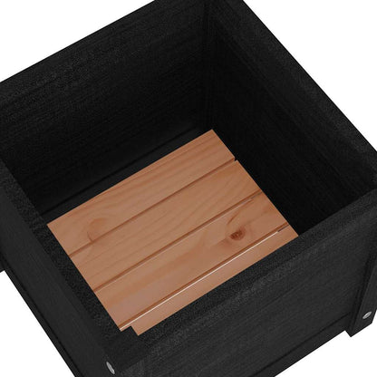 vidaXL Jardinière noire 40x40x40 cm en pin massif