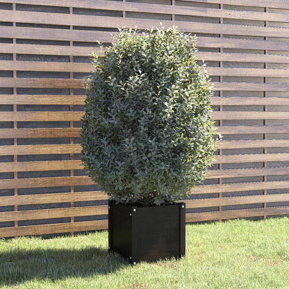 vidaXL Jardinière noire 40x40x40 cm en pin massif