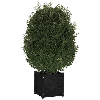vidaXL Jardinières 2 pcs Noir 40x40x40 cm Bois de pin massif
