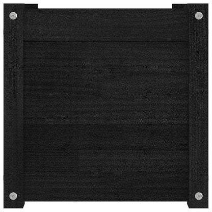 vidaXL Jardinières 2 pcs Noir 40x40x40 cm Bois de pin massif