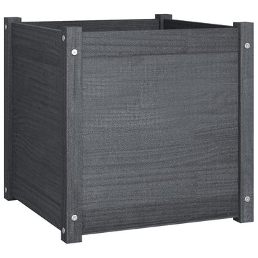 vidaXL Pflanzkübel Grau 50x50x50 cm Massivholz Kiefer