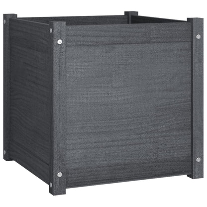 vidaXL Pflanzkübel Grau 50x50x50 cm Massivholz Kiefer