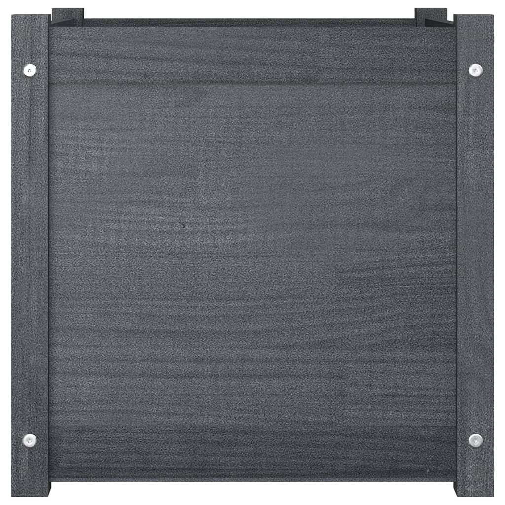 vidaXL Pflanzkübel Grau 50x50x50 cm Massivholz Kiefer