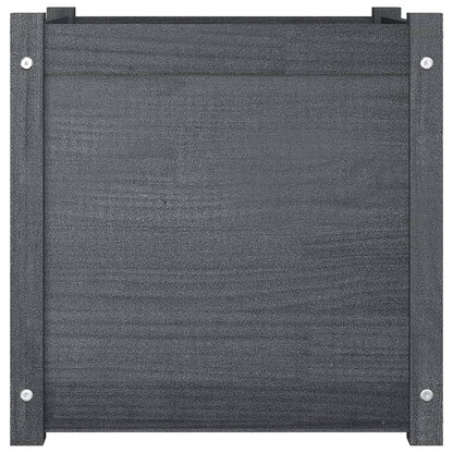 vidaXL Pflanzkübel Grau 50x50x50 cm Massivholz Kiefer