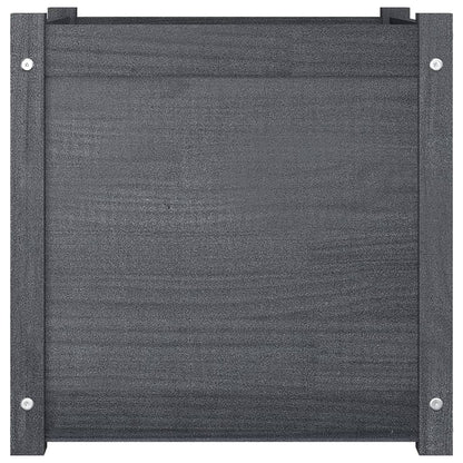 vidaXL Pflanzkübel 2 Stk. Grau 50x50x50 cm Massivholz Kiefer