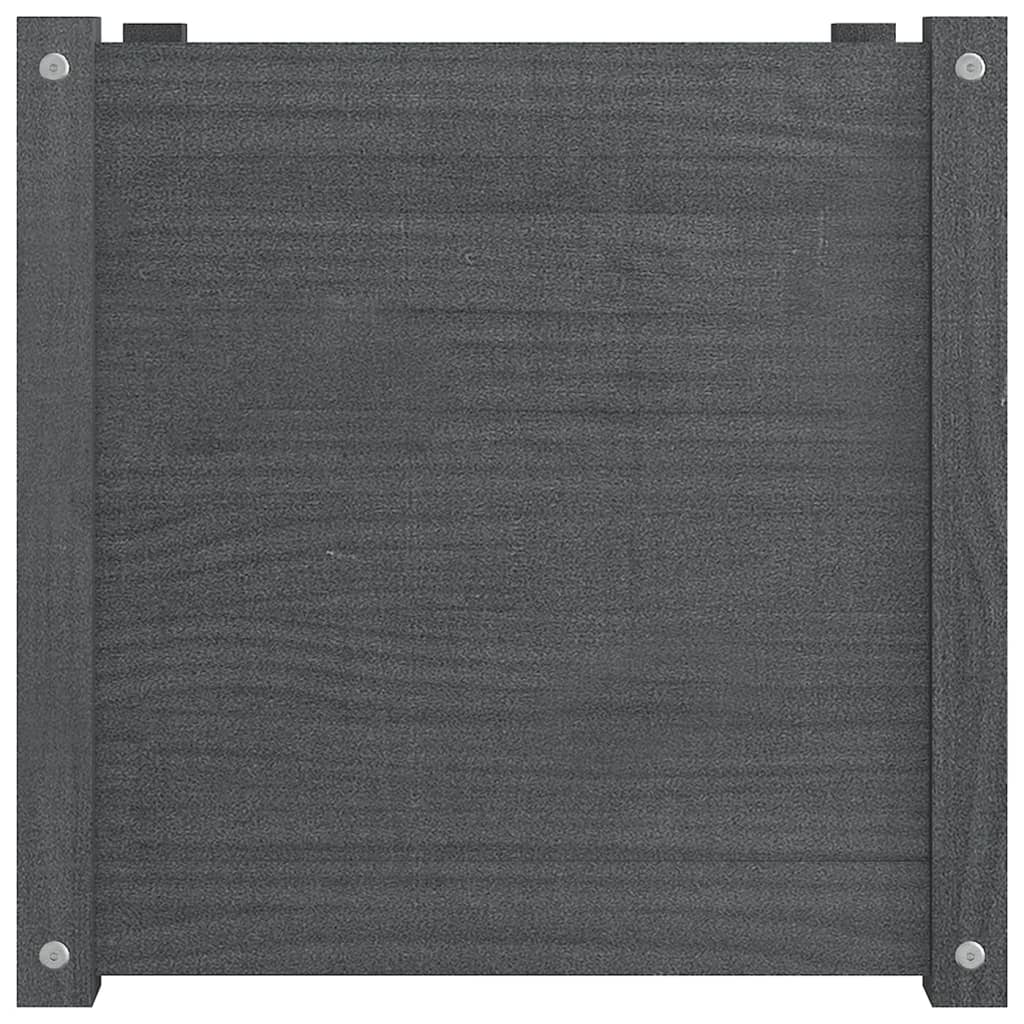 vidaXL Pflanzkübel 2 Stk. Grau 50x50x50 cm Massivholz Kiefer