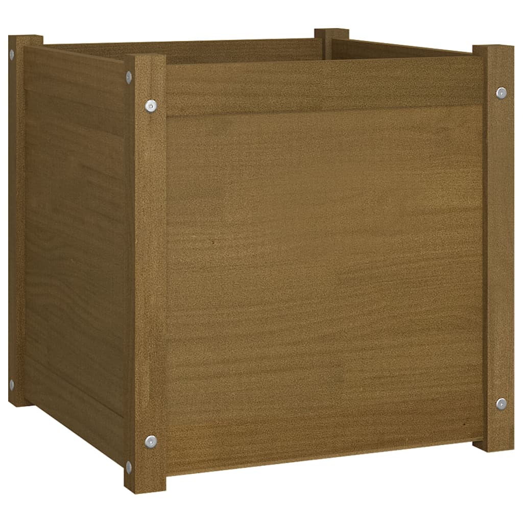 vidaXL Pflanzkübel Honigbraun 50x50x50 cm Massivholz Kiefer