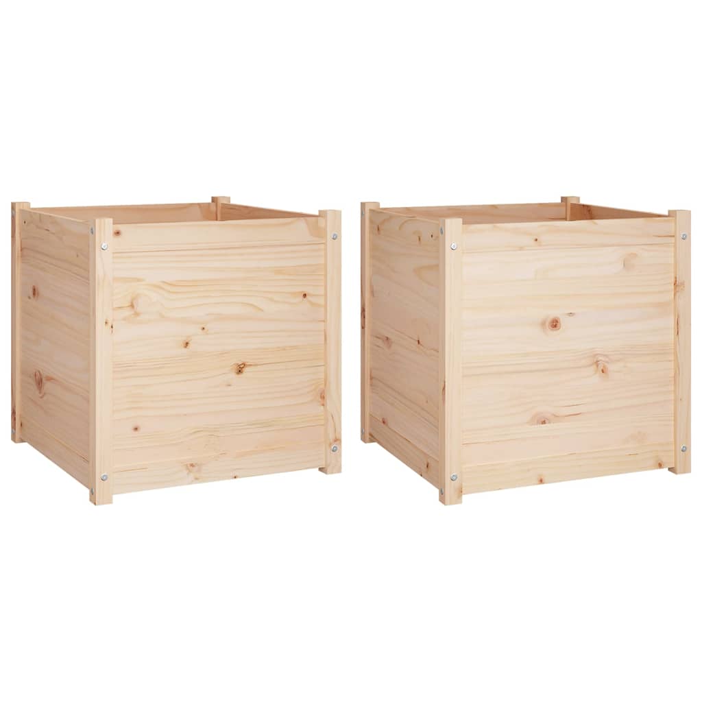 vidaXL Jardinières 2 pcs 60x60x60 cm Bois de pin massif