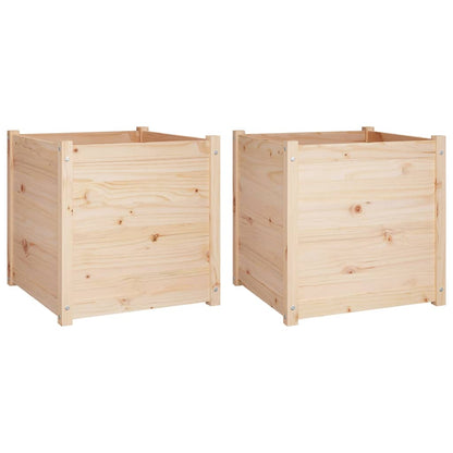 vidaXL Jardinières 2 pcs 60x60x60 cm Bois de pin massif