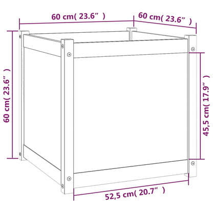 vidaXL Jardinières 2 pcs 60x60x60 cm Bois de pin massif