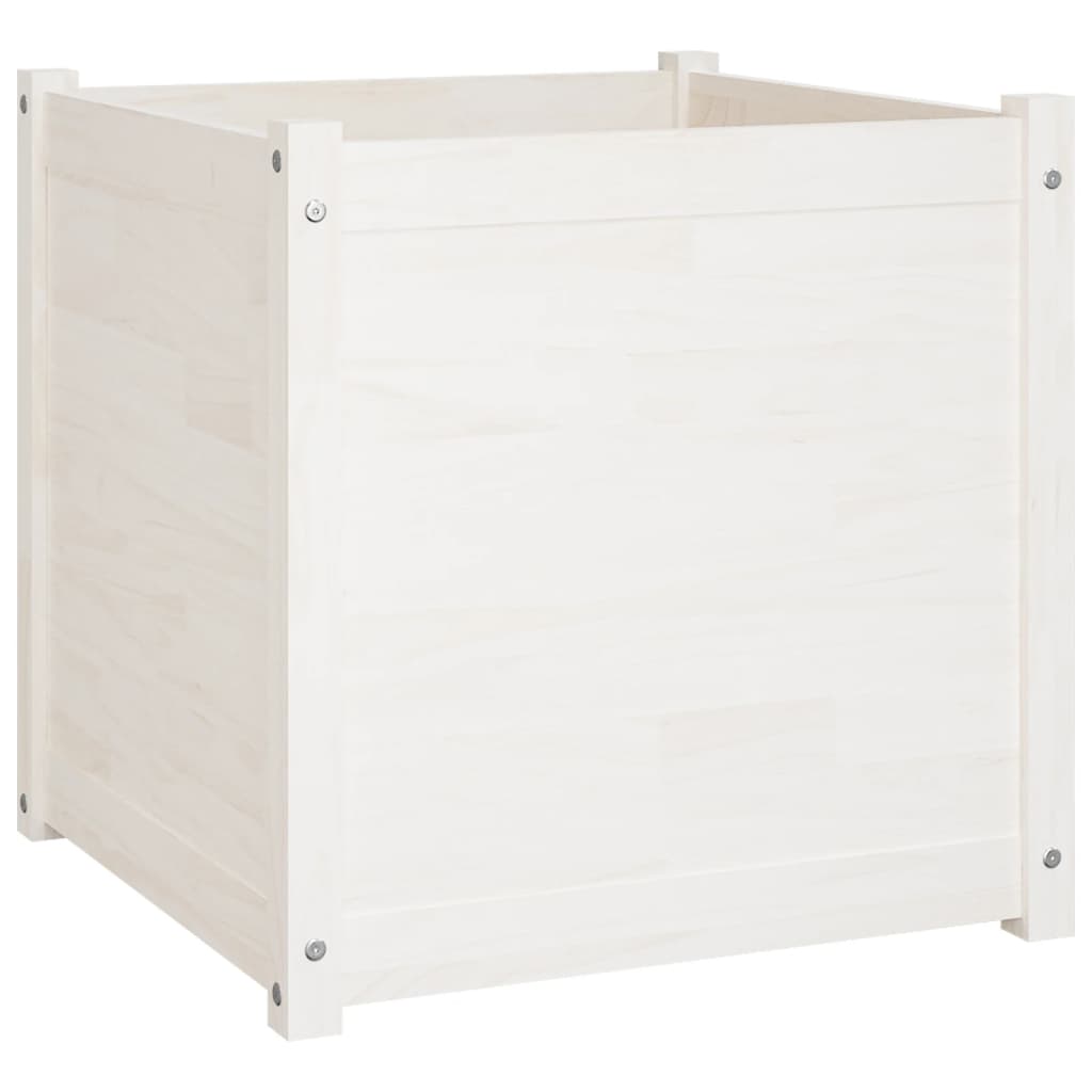 vidaXL Pflanzkübel 2 Stk. Weiß 60x60x60 cm Massivholz Kiefer