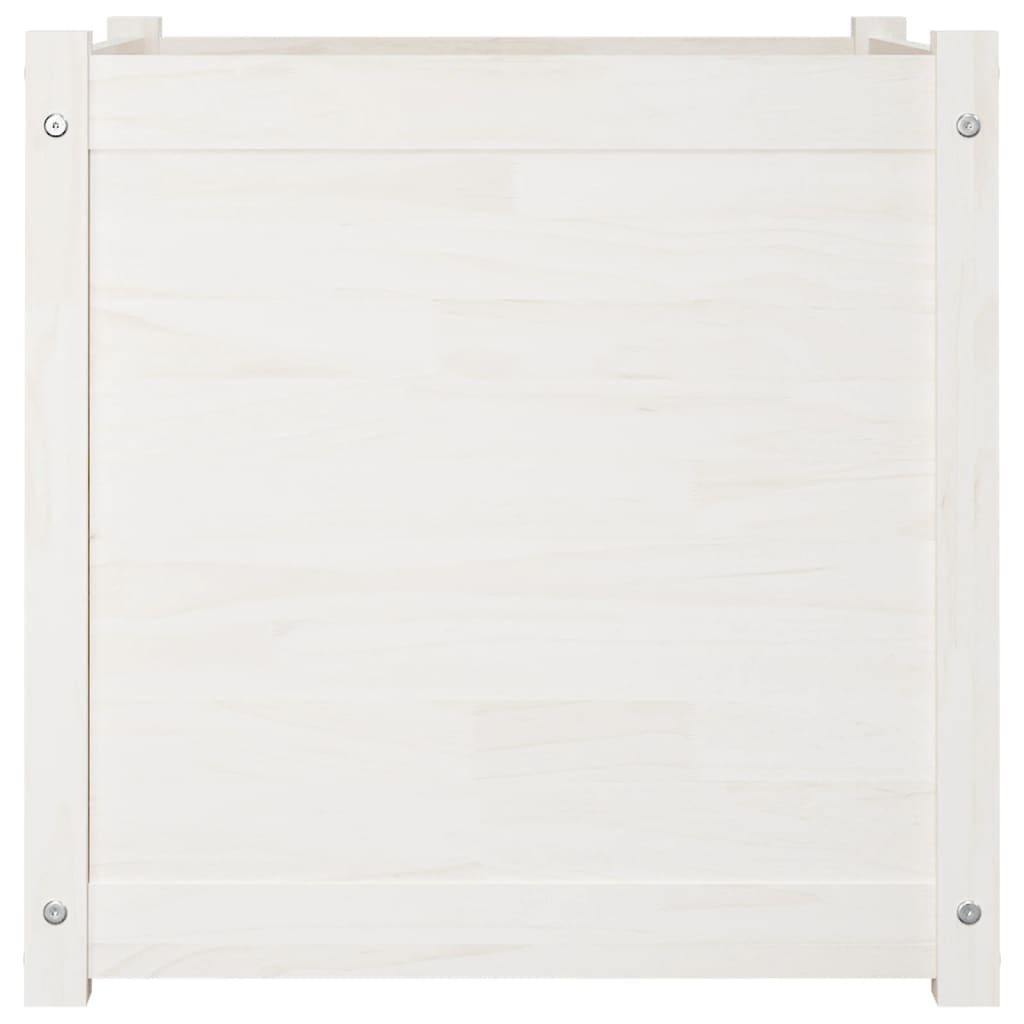vidaXL Pflanzkübel 2 Stk. Weiß 60x60x60 cm Massivholz Kiefer