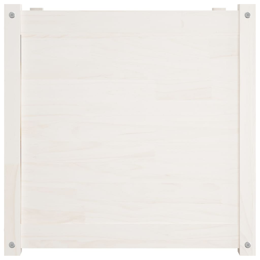 vidaXL Pflanzkübel 2 Stk. Weiß 60x60x60 cm Massivholz Kiefer
