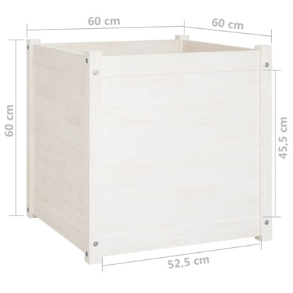 vidaXL Pflanzkübel 2 Stk. Weiß 60x60x60 cm Massivholz Kiefer