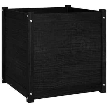 vidaXL Pflanzkübel Schwarz 60x60x60 cm Massivholz Kiefer