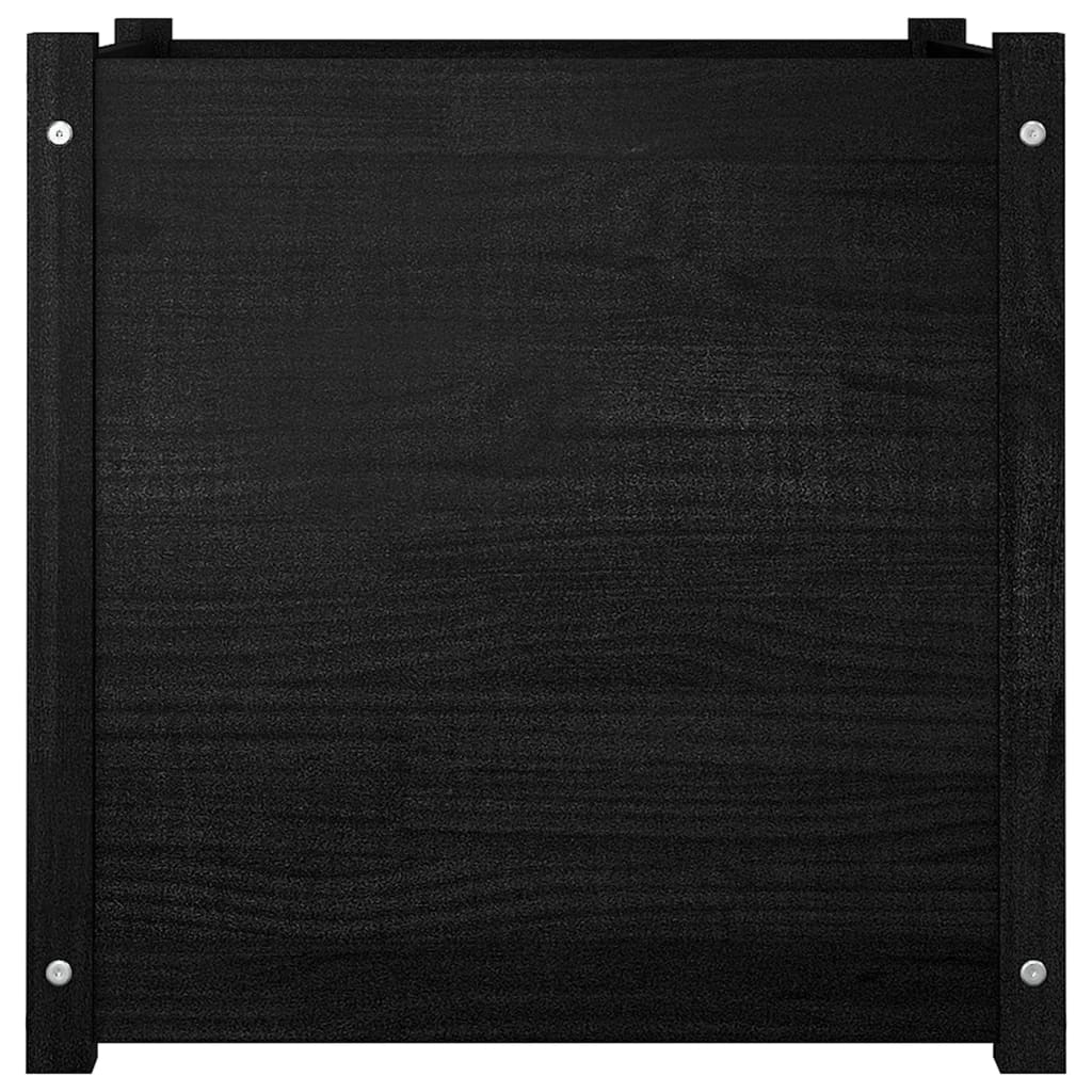 vidaXL Pflanzkübel Schwarz 60x60x60 cm Massivholz Kiefer