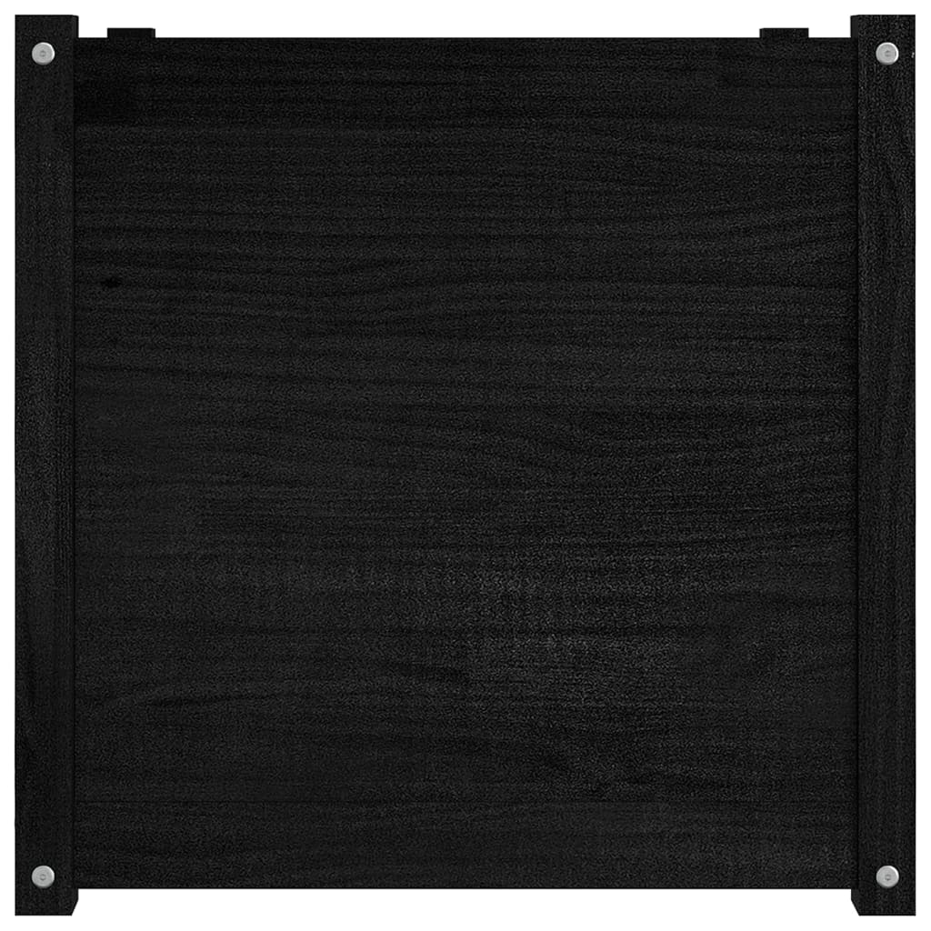 vidaXL Pflanzkübel Schwarz 60x60x60 cm Massivholz Kiefer