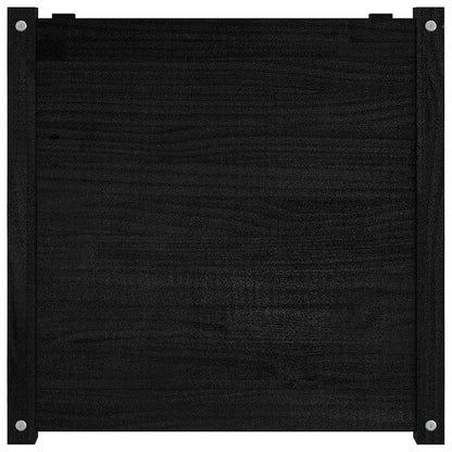 vidaXL Pflanzkübel Schwarz 60x60x60 cm Massivholz Kiefer