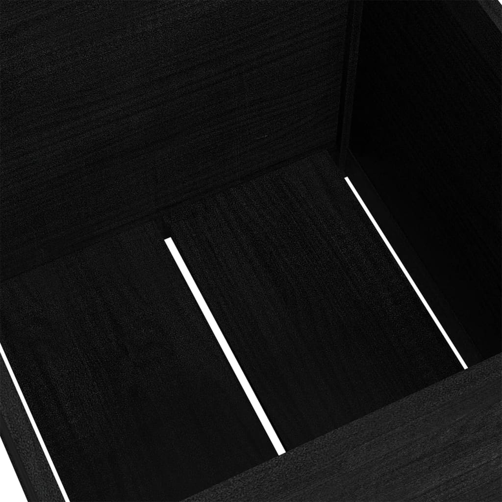 vidaXL Pflanzkübel Schwarz 60x60x60 cm Massivholz Kiefer