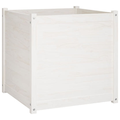 vidaXL Pflanzkübel Weiß 70x70x70 cm Massivholz Kiefer