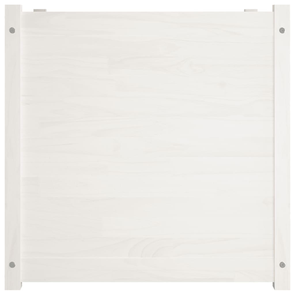 vidaXL Pflanzkübel Weiß 70x70x70 cm Massivholz Kiefer