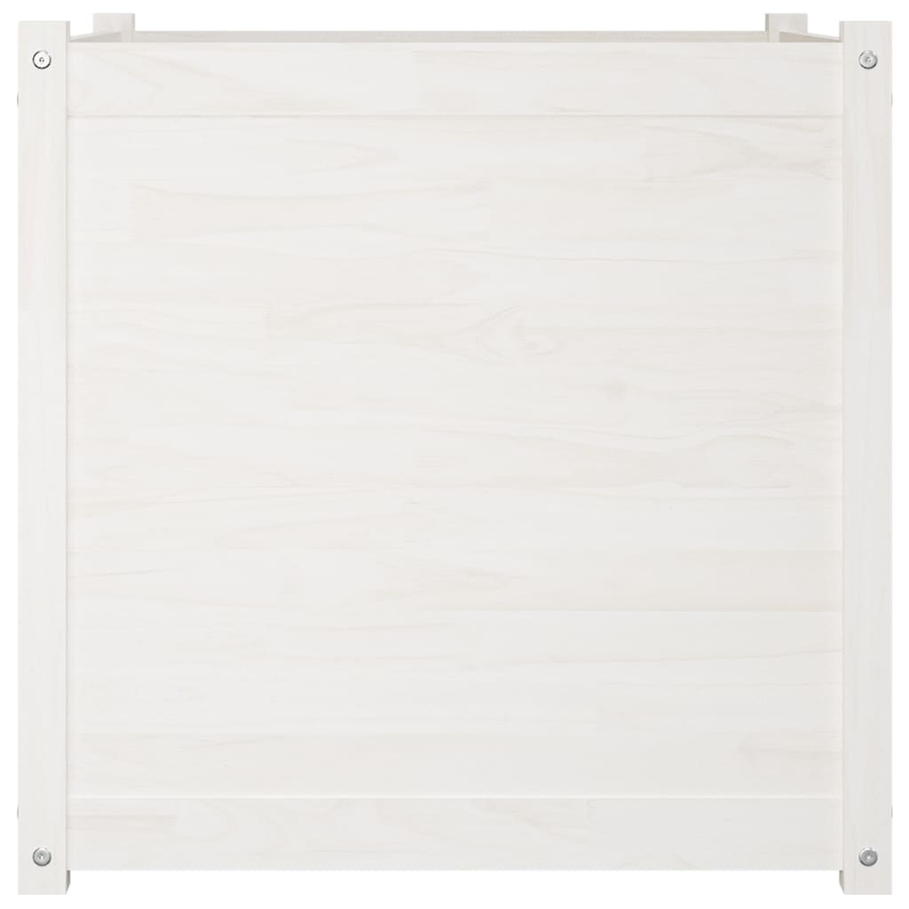 vidaXL Pflanzkübel Weiß 70x70x70 cm Massivholz Kiefer