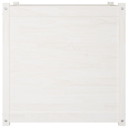 vidaXL Pflanzkübel Weiß 70x70x70 cm Massivholz Kiefer