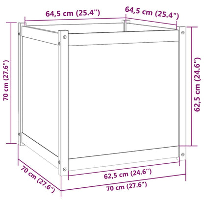 vidaXL Pflanzkübel Weiß 70x70x70 cm Massivholz Kiefer