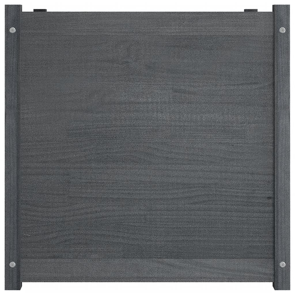 vidaXL Pflanzkübel Grau 70x70x70 cm Massivholz Kiefer