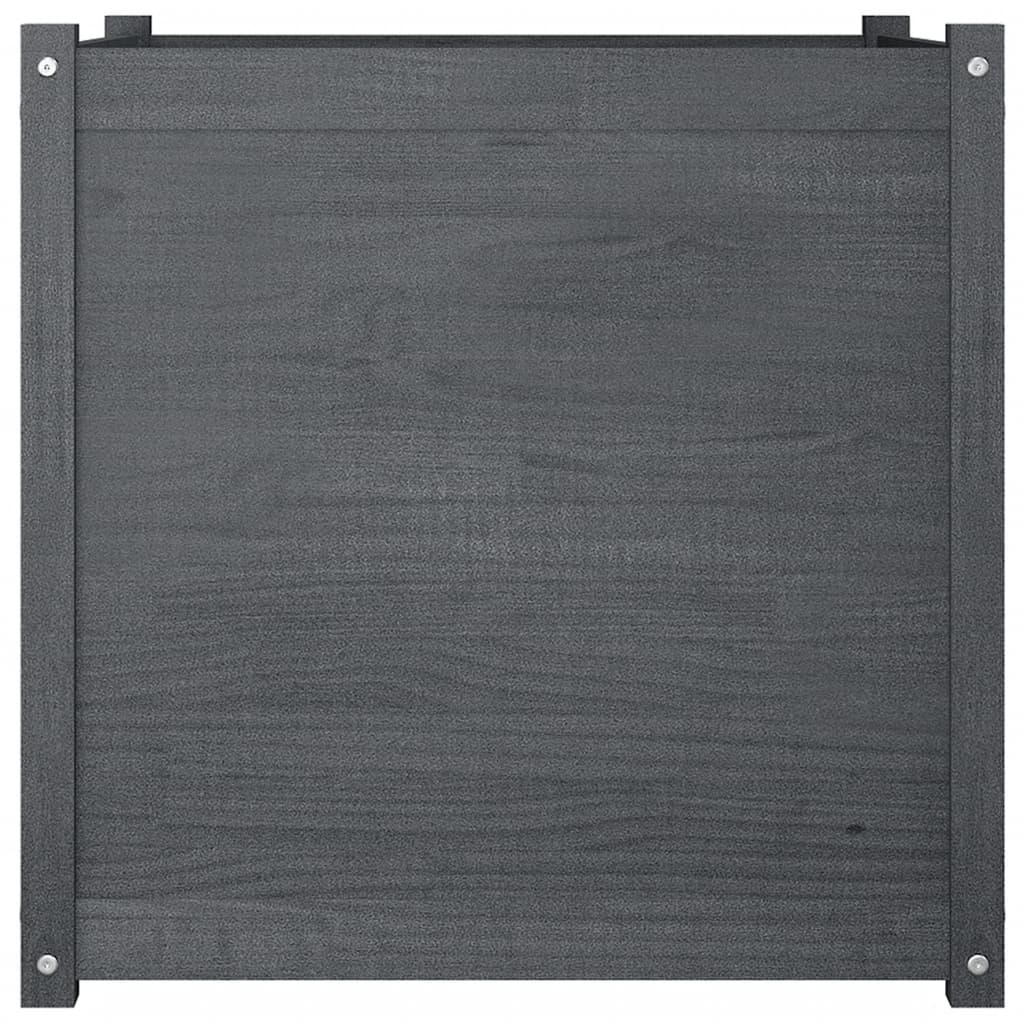 vidaXL Pflanzkübel Grau 70x70x70 cm Massivholz Kiefer