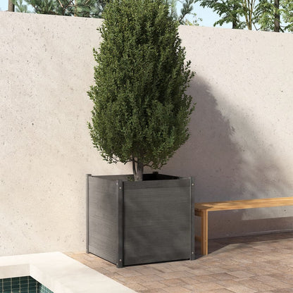 vidaXL Pflanzkübel Grau 70x70x70 cm Massivholz Kiefer