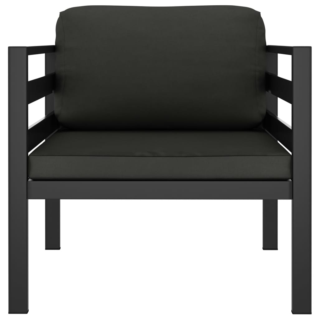 vidaXL Canapés individuels 2 pcs avec coussins aluminium anthracite