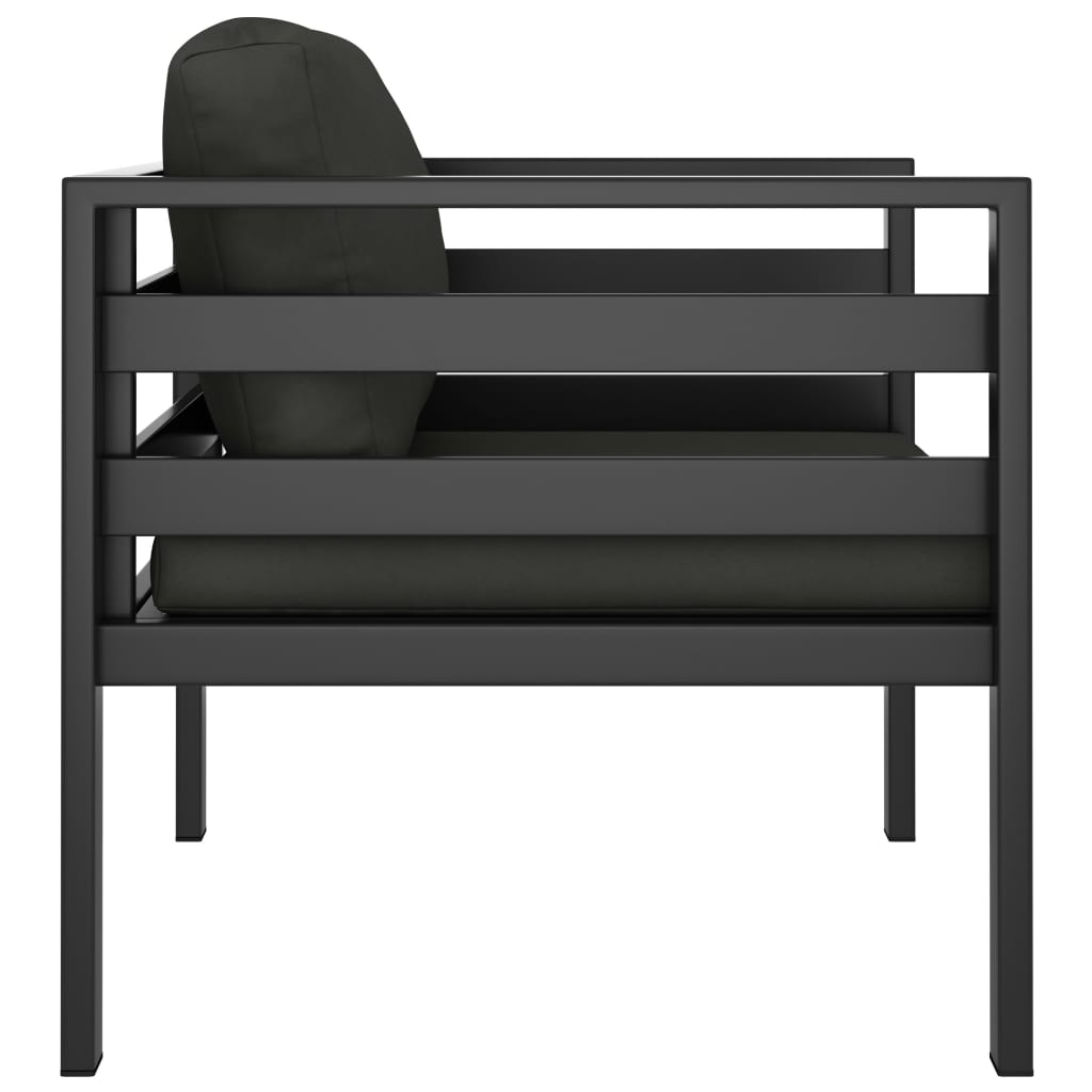 vidaXL Canapés individuels 2 pcs avec coussins aluminium anthracite
