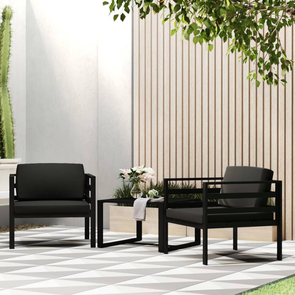 vidaXL Canapés individuels 2 pcs avec coussins aluminium anthracite
