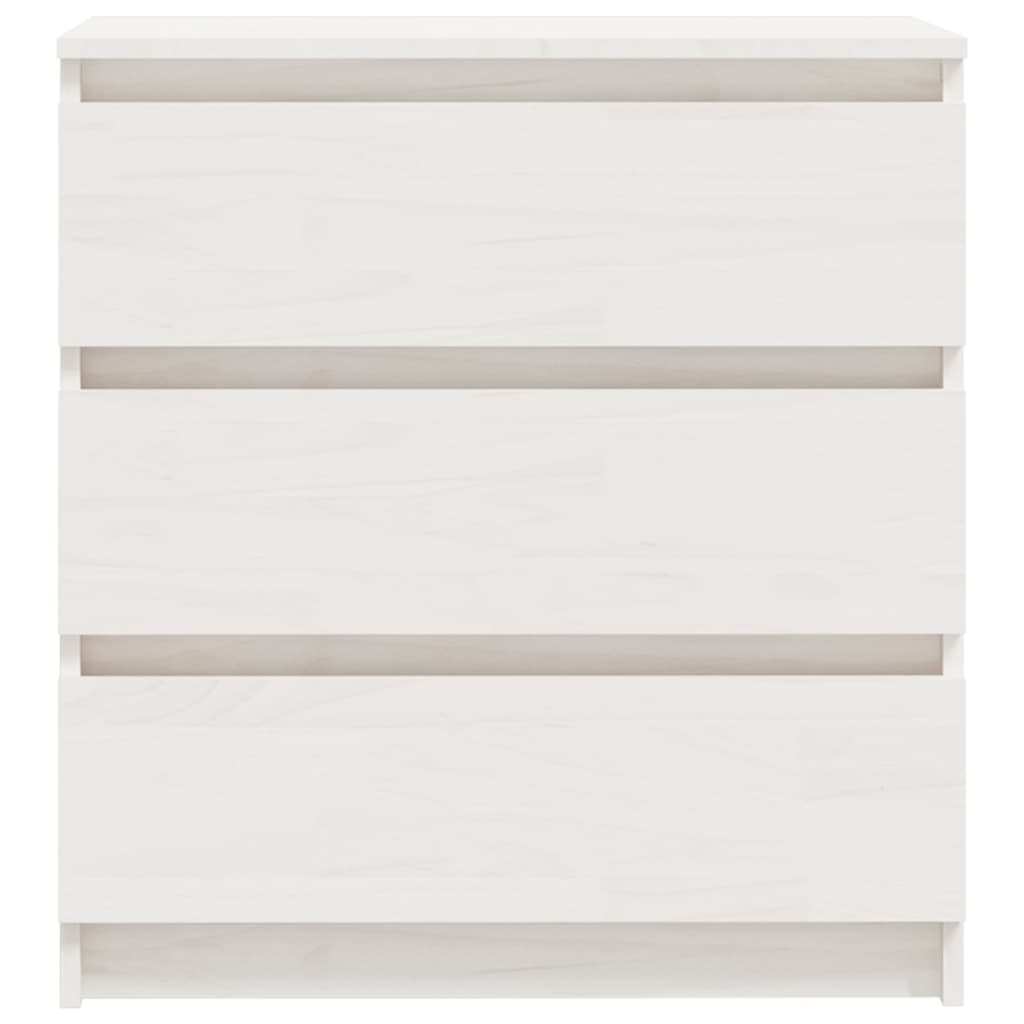 vidaXL Nachttische 2 Stk. Weiß 60x36x64 cm Massivholz Kiefer
