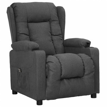 vidaXL Fauteuil releveur gris foncé en tissu