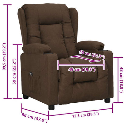 vidaXL Aufstehsessel Braun Stoff