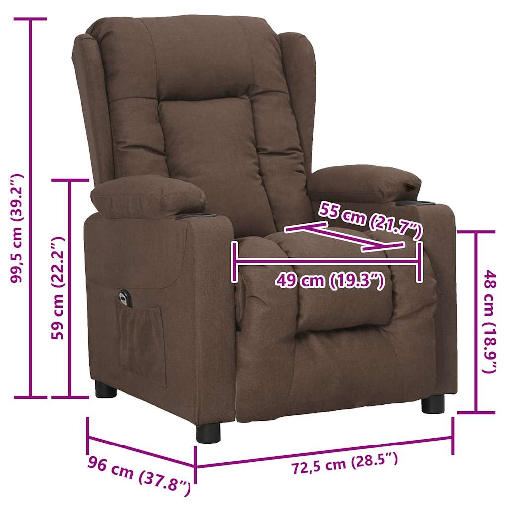 vidaXL Aufstehsessel Taupe Stoff