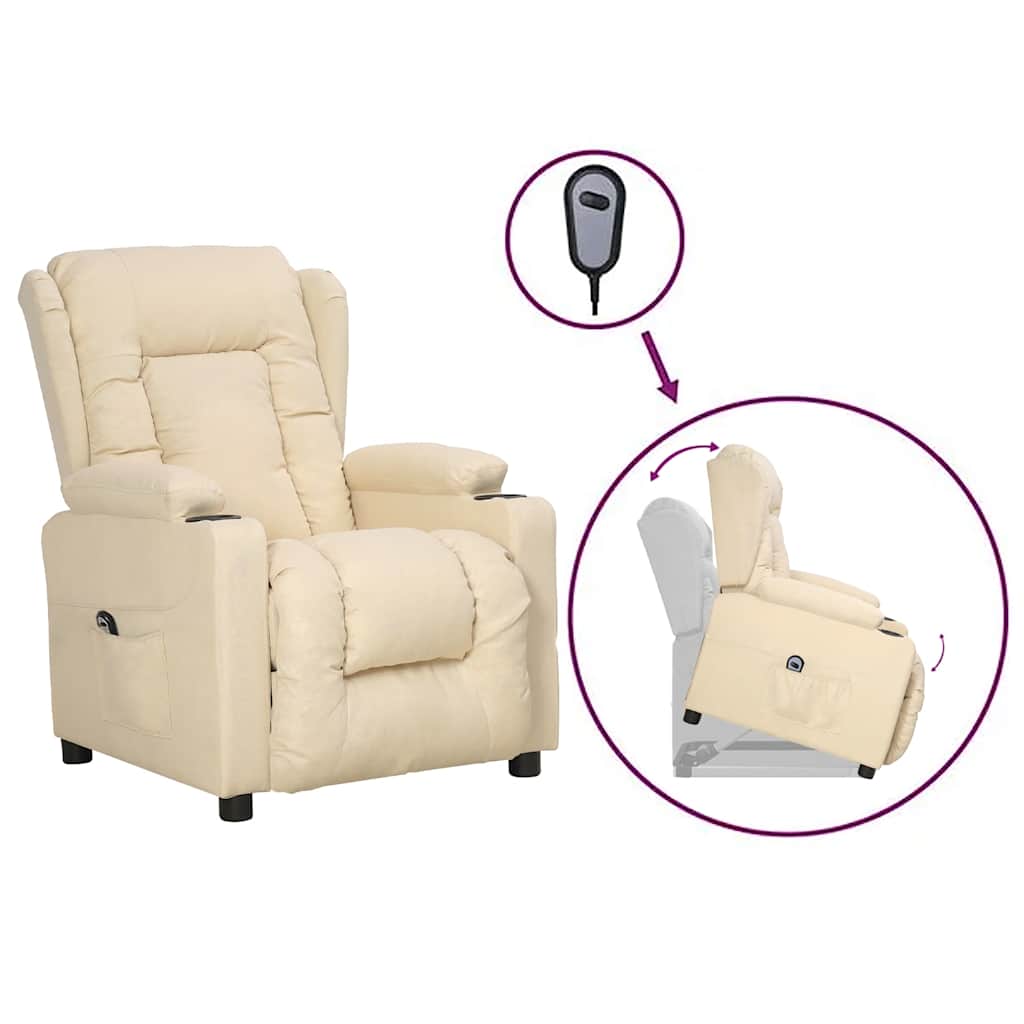 vidaXL Aufstehsessel Creme Stoff