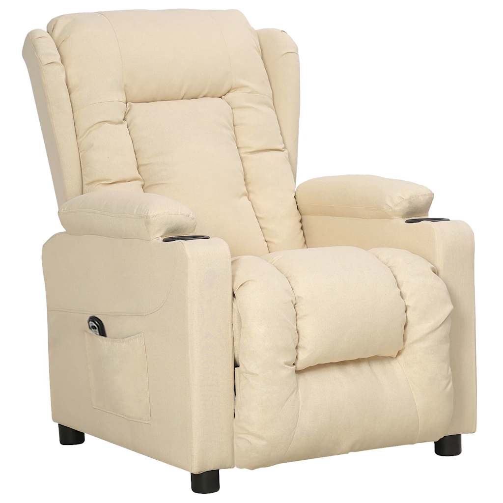 vidaXL Aufstehsessel Creme Stoff