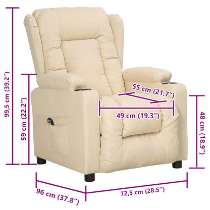 vidaXL Aufstehsessel Creme Stoff