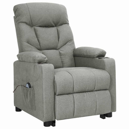 vidaXL Fauteuil releveur gris clair tissu