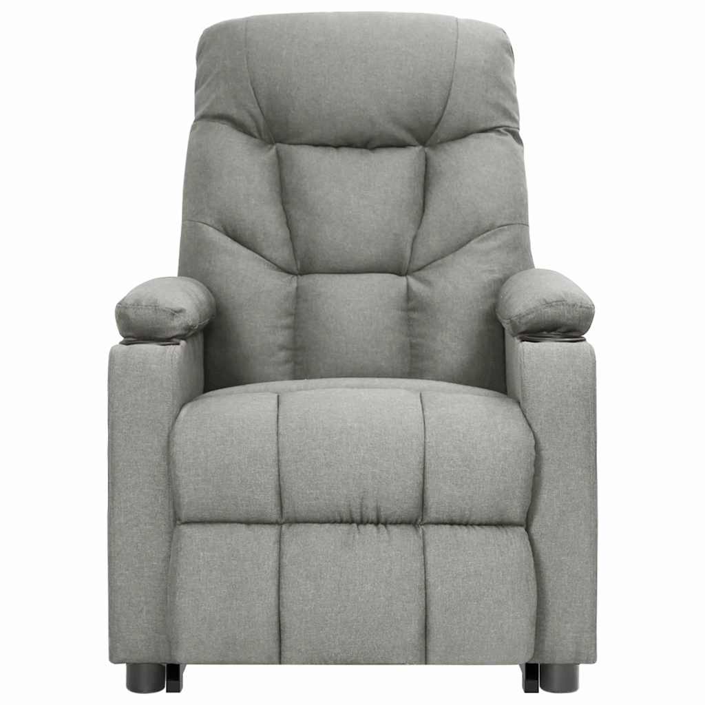 vidaXL Fauteuil releveur gris clair tissu