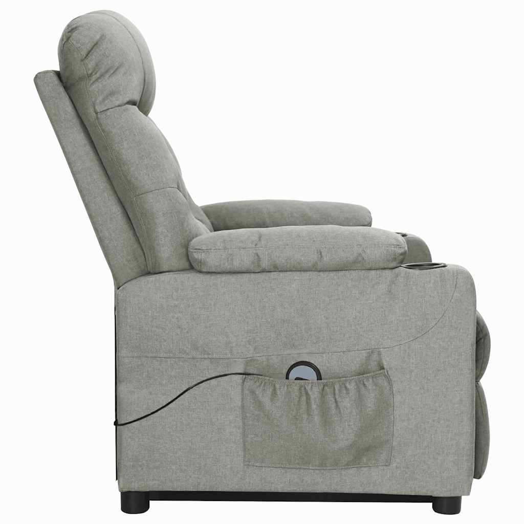 vidaXL Fauteuil releveur gris clair tissu